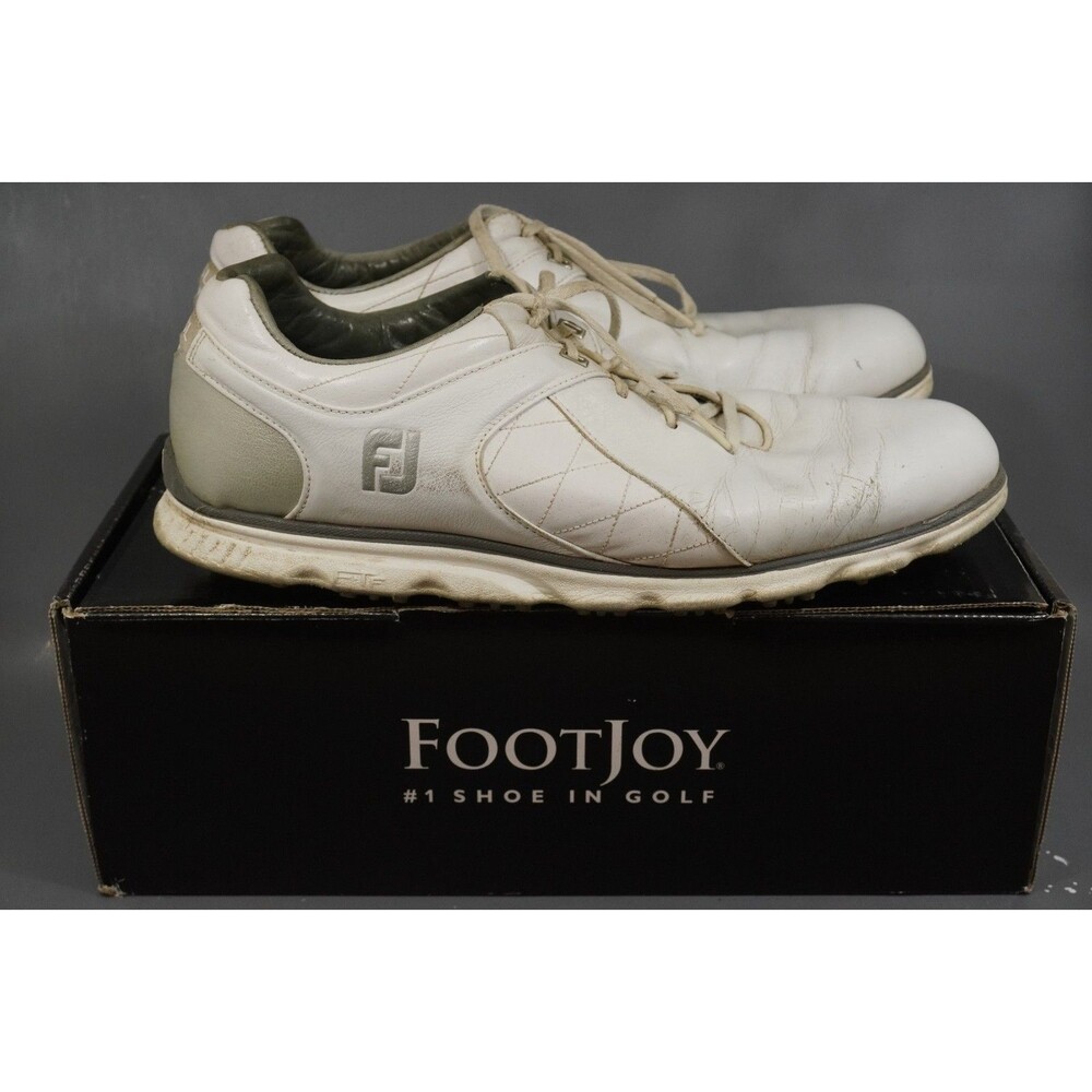 Footjoy FJ Pro SL Spikeless Golf Shoes Mens 13 M White Leather 53579 Sneakers